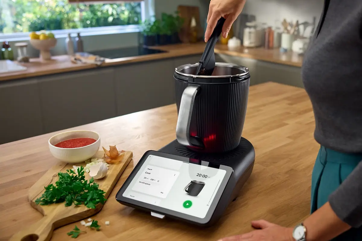 Thermomix en action dans une cuisine moderne